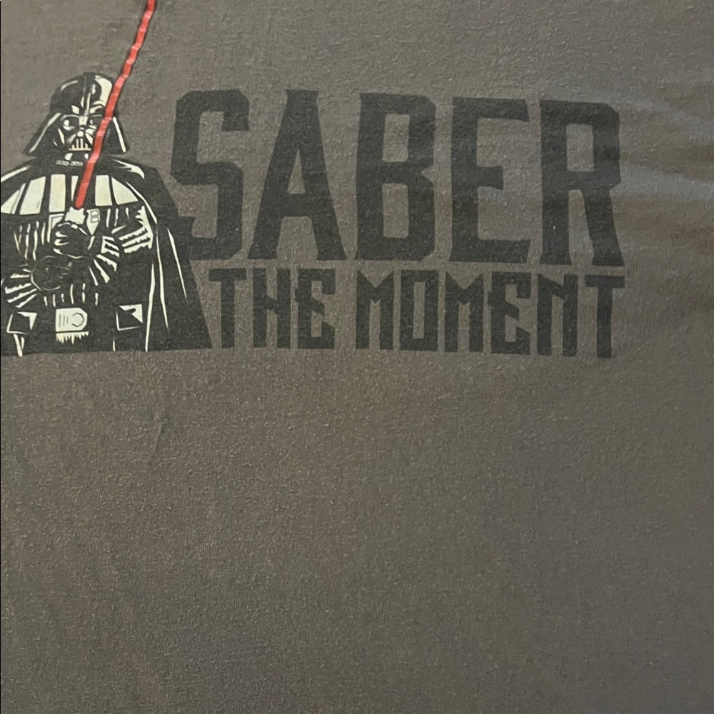 Disney Black Short‑Sleeve Men's Tee with Red Lightsaber Graphic